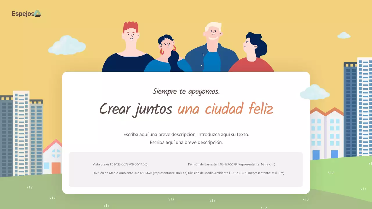 Guía del programa de la oficina gubernamental en blanco y amarillo brillante