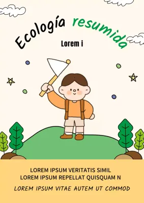 Simpáticas ilustraciones sobre fondo beige marfil Lecciones de ecología fáciles de entender