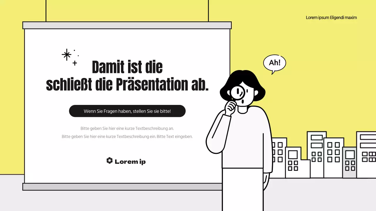 Ein hübsch illustrierter Analysebericht mit gelben und schwarzen Akzenten