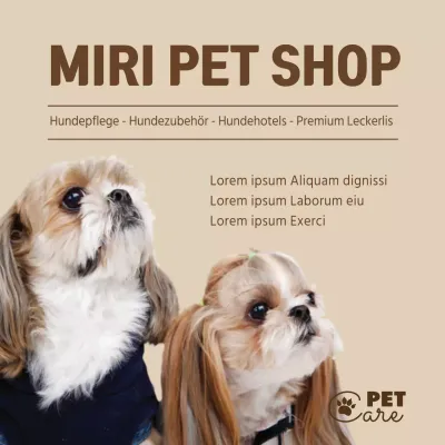 Beige Hundepflege Spezialitätengeschäft Haustier Spezialitäten Haustierpflege PET SHOP