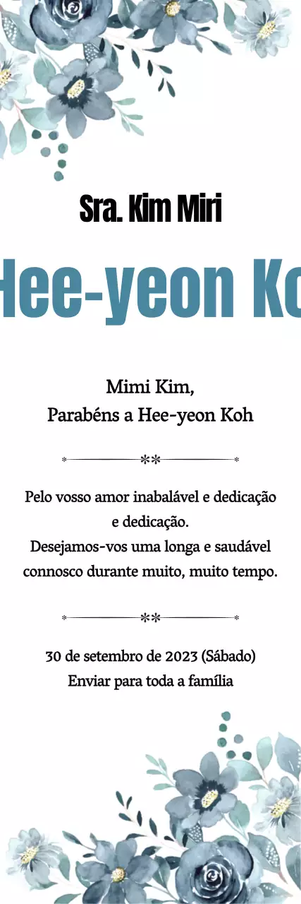 Promoção de Ko Hee-yeon num fundo azul calmante