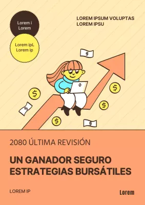 Stock picking portada con flechas y personas ilustración en tonos naranja y amarillo