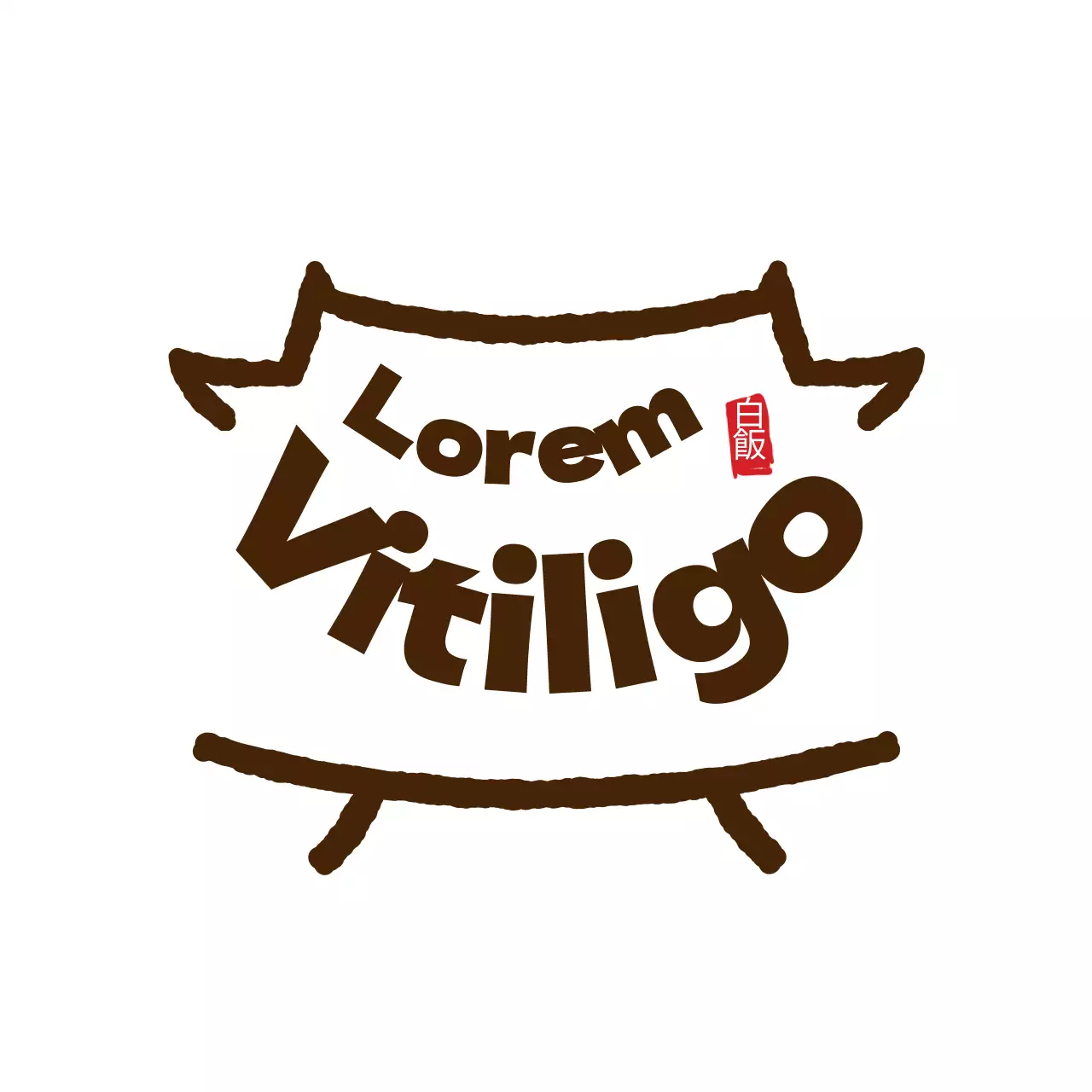 Logótipo simples de casa branca em castanho e branco