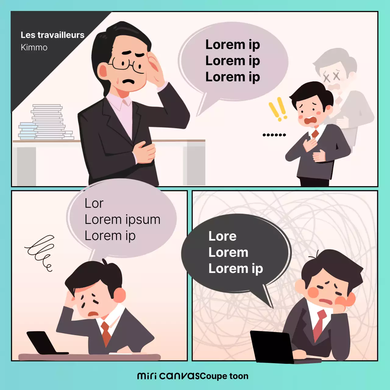 Promouvoir un pré-canvas de style webtoon avec un fond menthe et des illustrations