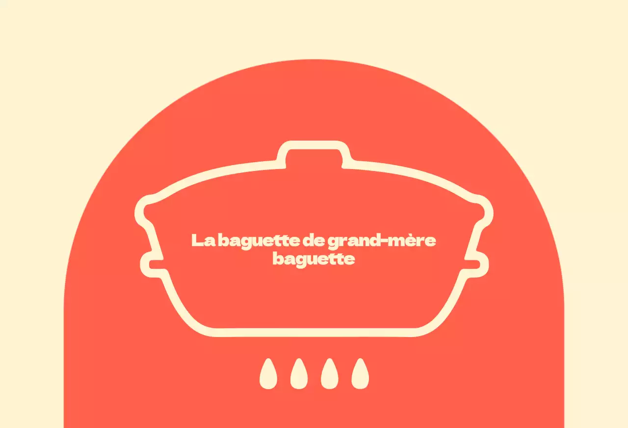 Baguette de grand-mère en balsa avec des formes arquées rouges sur fond ivoire