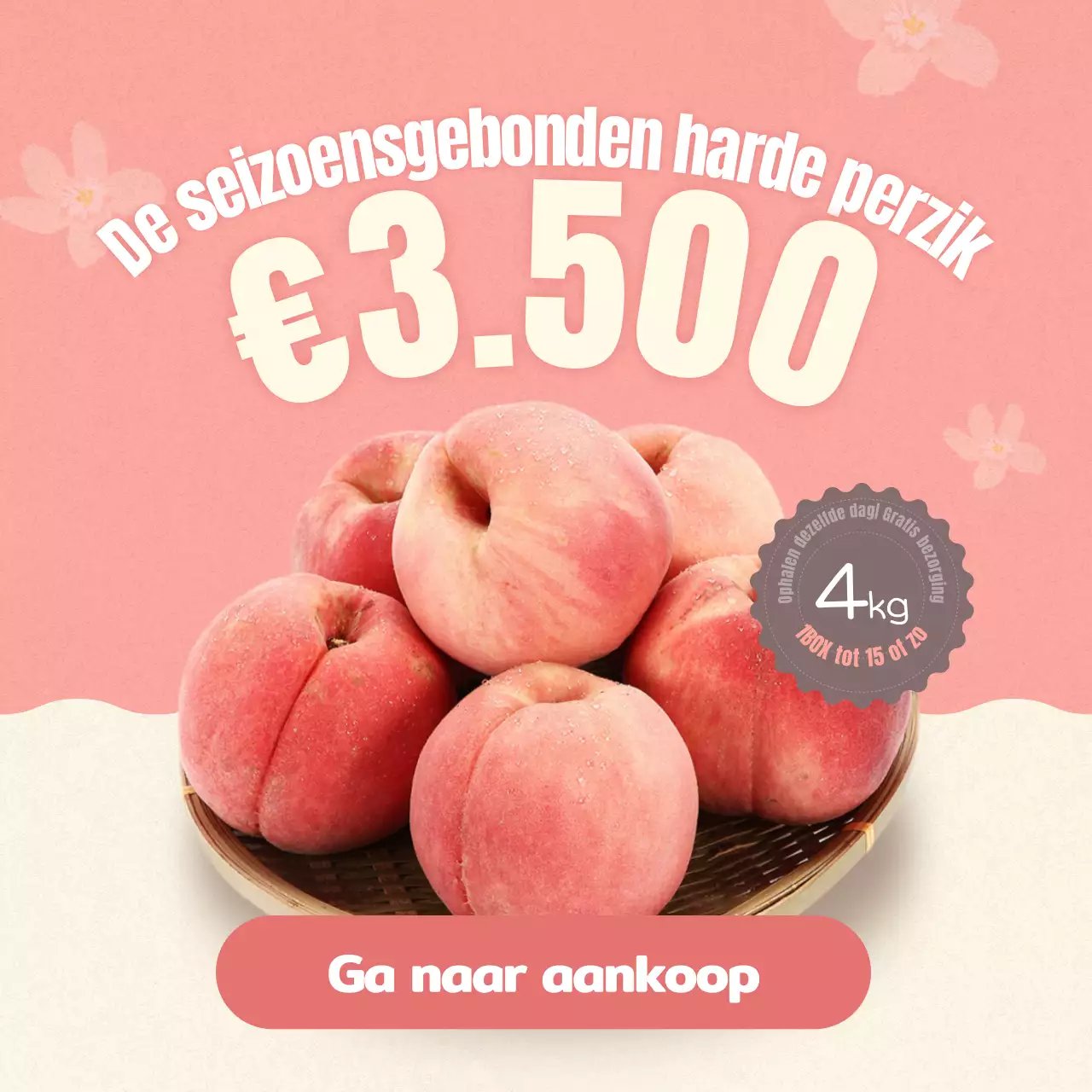 Hoe je mooi fruit in roze en beige perziken bewaart