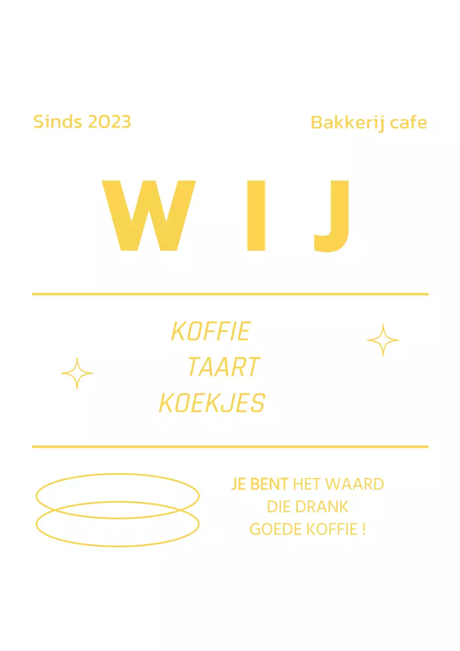 Verticale interieursticker met vette en cursieve lettertypes verdeeld in drie secties