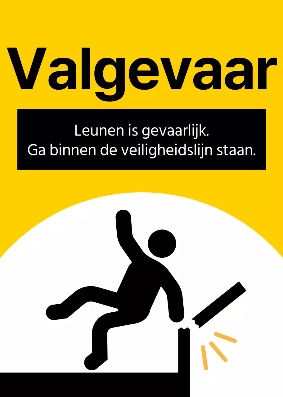 Een opvallende waarschuwing met een rood en zwart menselijk pictogram