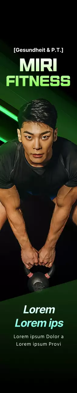 Werbe-Fitness-PT in schwarz und fluoreszierendem Grün