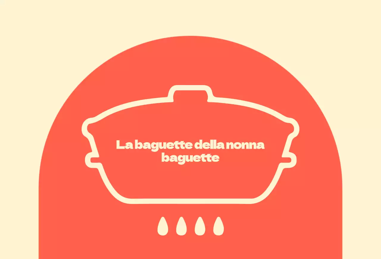 Baguette della nonna in balsa con forme arcuate rosse su sfondo avorio