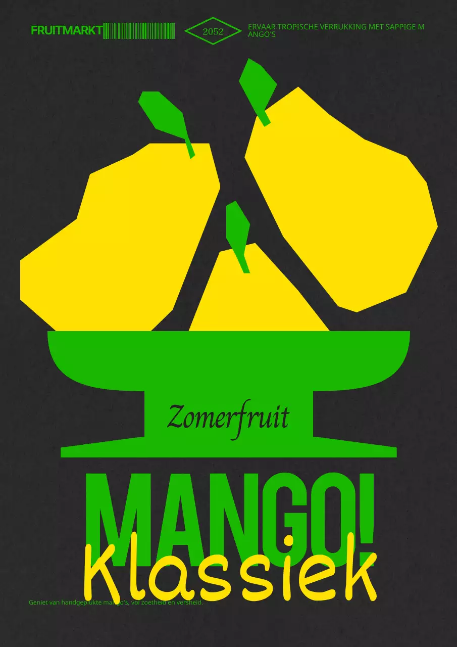 Promoot gele en groene abstracte zomermango's