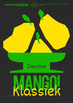 Promoot gele en groene abstracte zomermango's