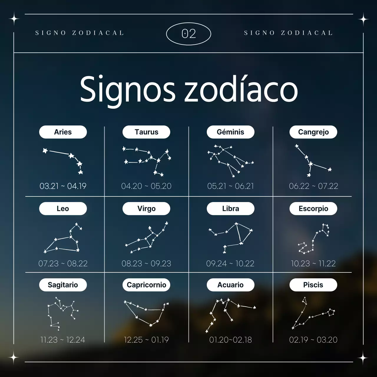 Una constelación sencilla con líneas y formas marinas