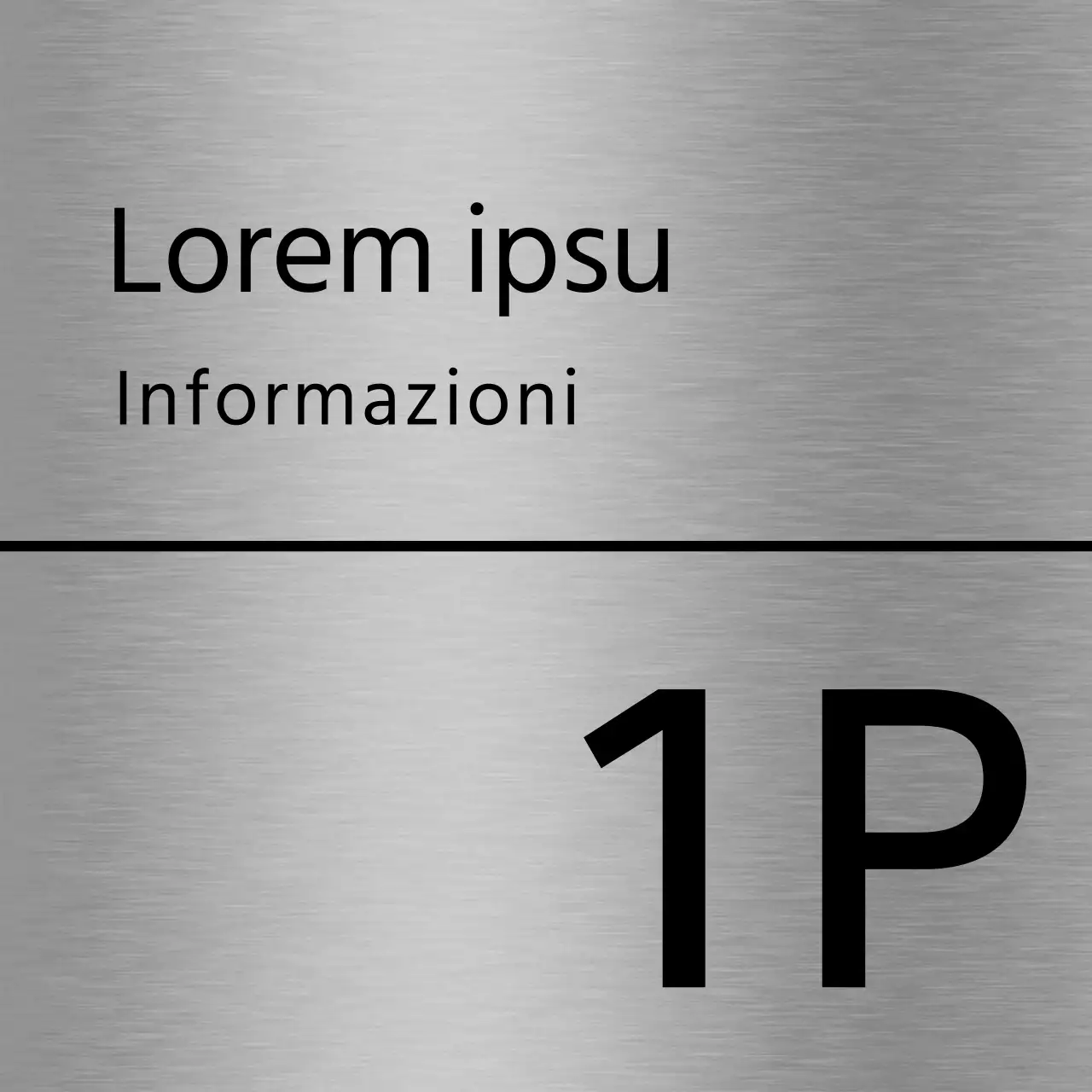 Semplice segnaletica segnaposto con testo e linee nere del nome del piano della scuola.