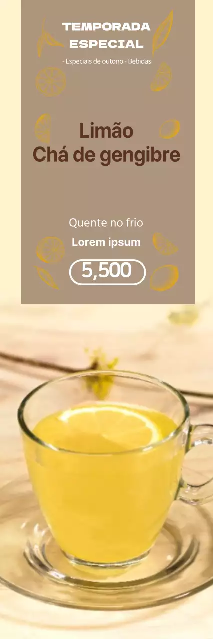 Promova o menu sazonal do seu café com uma fotografia limpa e amarela