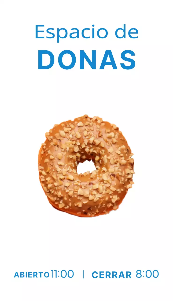 Un cartel sencillo y colorido con texto y fotos sobre un evento de venta de donuts.