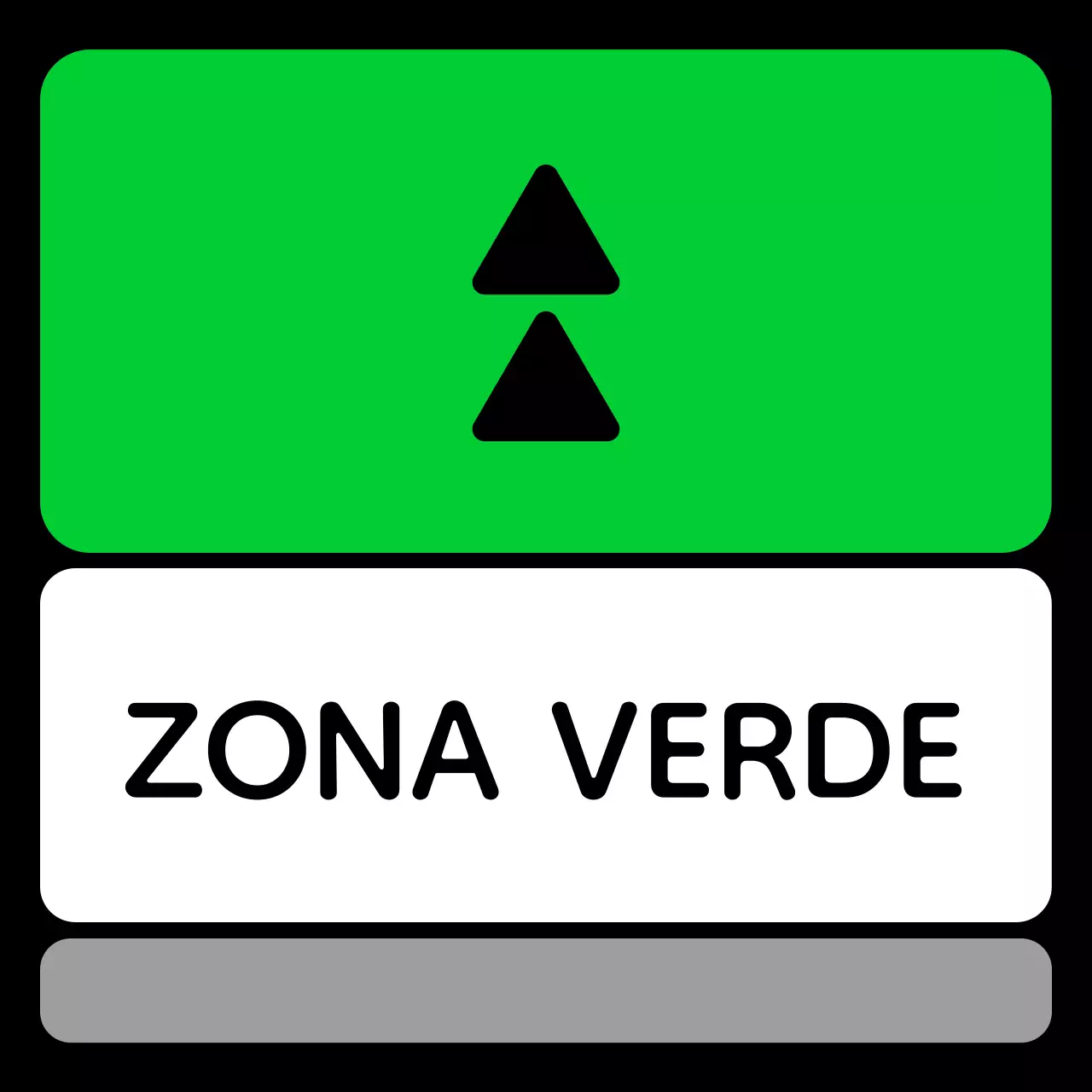 Una sencilla guía de zonas con texto de localización verde azul morado y geometría triangular cuadrada