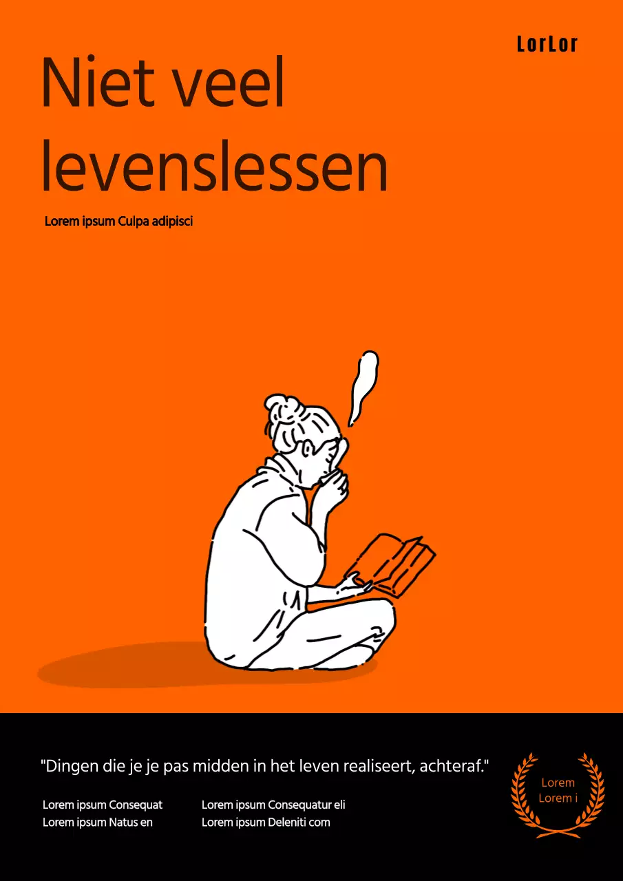 Oranje tekening Eenvoudig zelfhulpboek