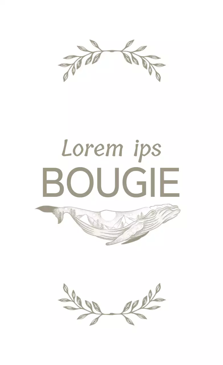 Une bougie avec un texte élégant illustré en taupe