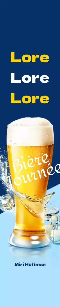 Grande publicité pour la bière Hof sur fond bleu