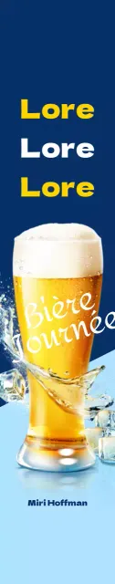 Grande publicité pour la bière Hof sur fond bleu