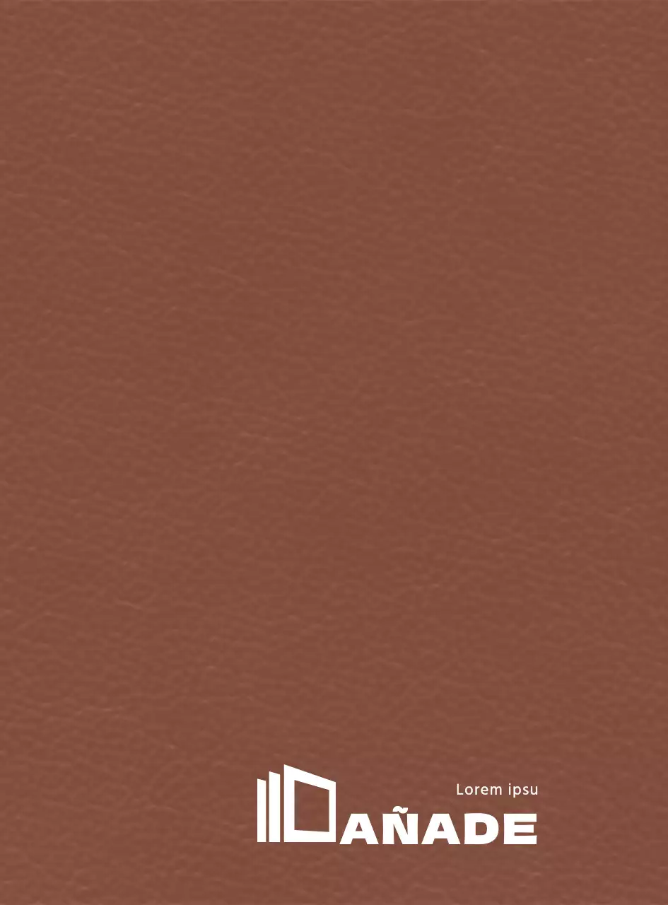 Pieza promocional corporativa conceptual con símbolo de logotipo en forma de ordenadas capas de papel