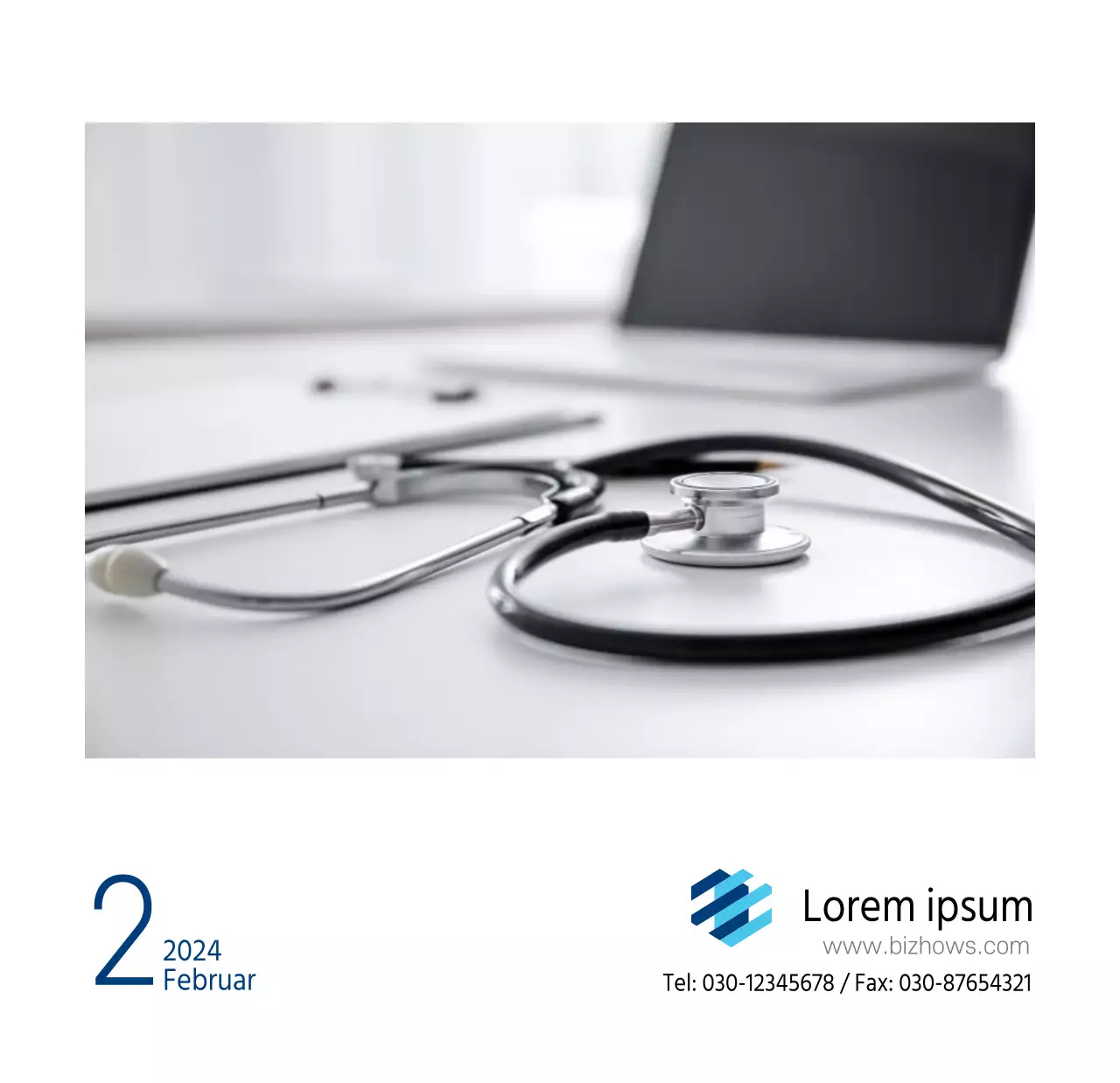 Einfacher weißer Krankenhaus-Tischkalender