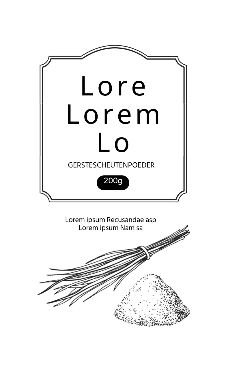 Witte illustratie eenvoudig voedsel etiket