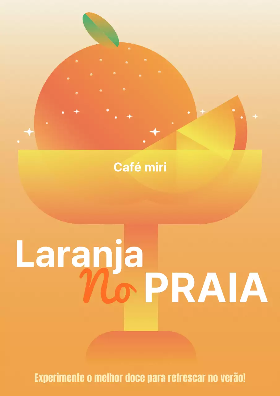Série de marketing promocional de um café com ilustrações de frutas