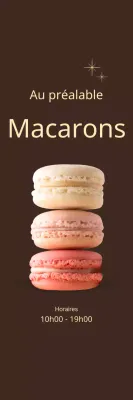 Macaron ouvert promotion petit sur fond marron