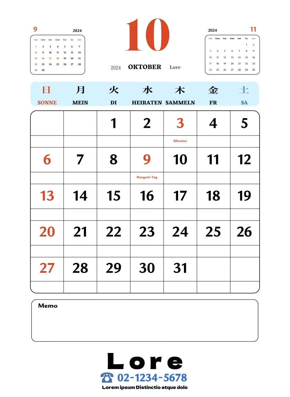 Rote und blaue Retro-Untersetzer Erinnerungskalender