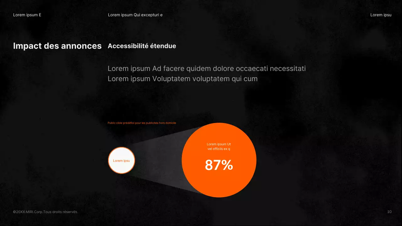 Un bâtiment noir et orange épuré, une publicité pour un produit en bref