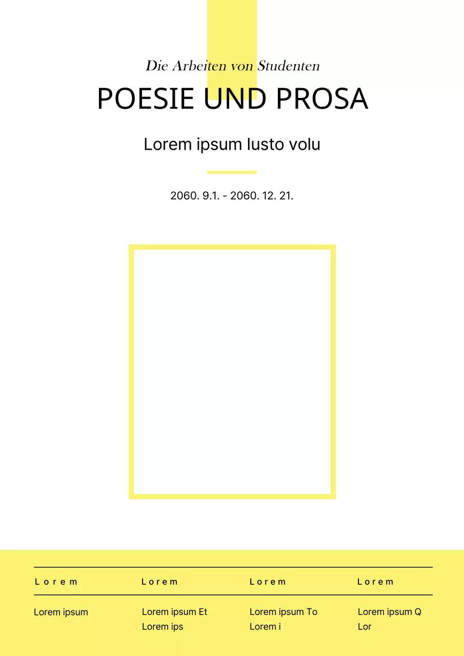 Einfache Formen Thema Bericht in weiß und gelb