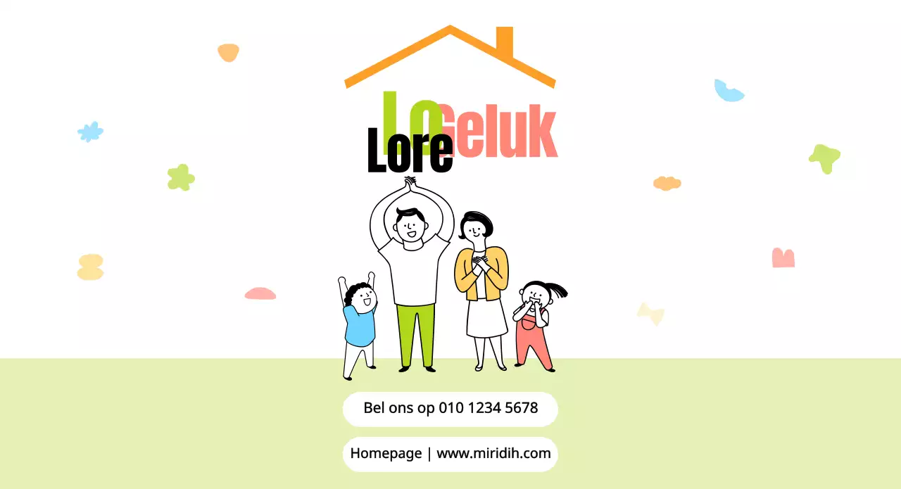 Pastel gezinsillustraties in verschillende kleuren Welzijnscentrum