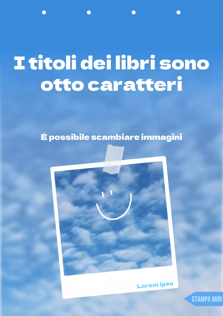 Un saggio facile da usare che può essere adattato a qualsiasi titolo di libro utilizzando le foto del cielo