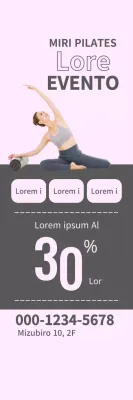 Pilates Open Event Windbanner con cuadrados grises sobre fondo rosa