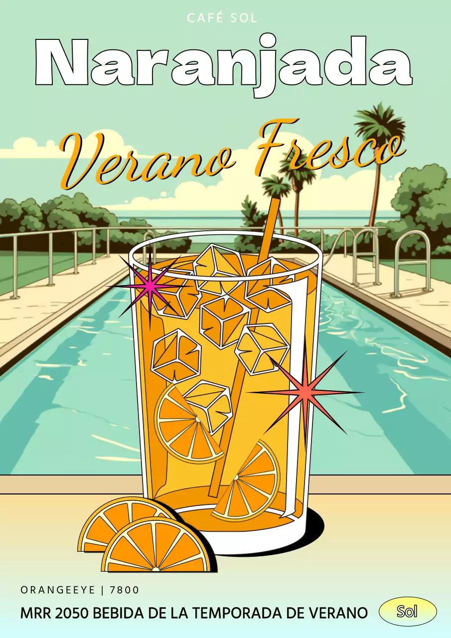 Promoción de bebidas ilustradas con naranja