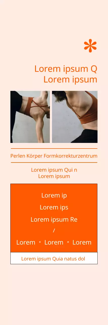 Pilates Werbebanner mit orangem Hintergrund