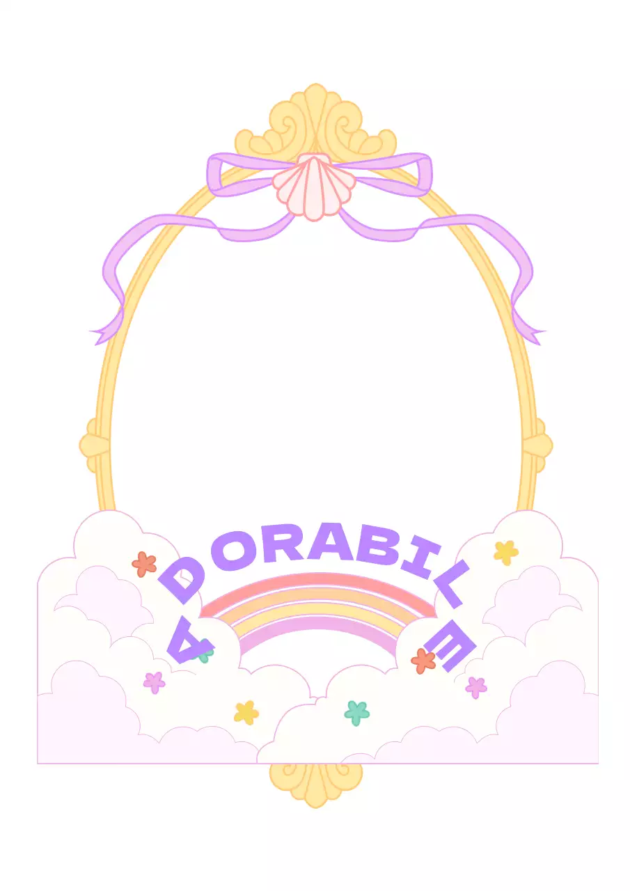 Illustrazioni concettuali per adolescenti e cornici per specchi dai colori pastello brillanti