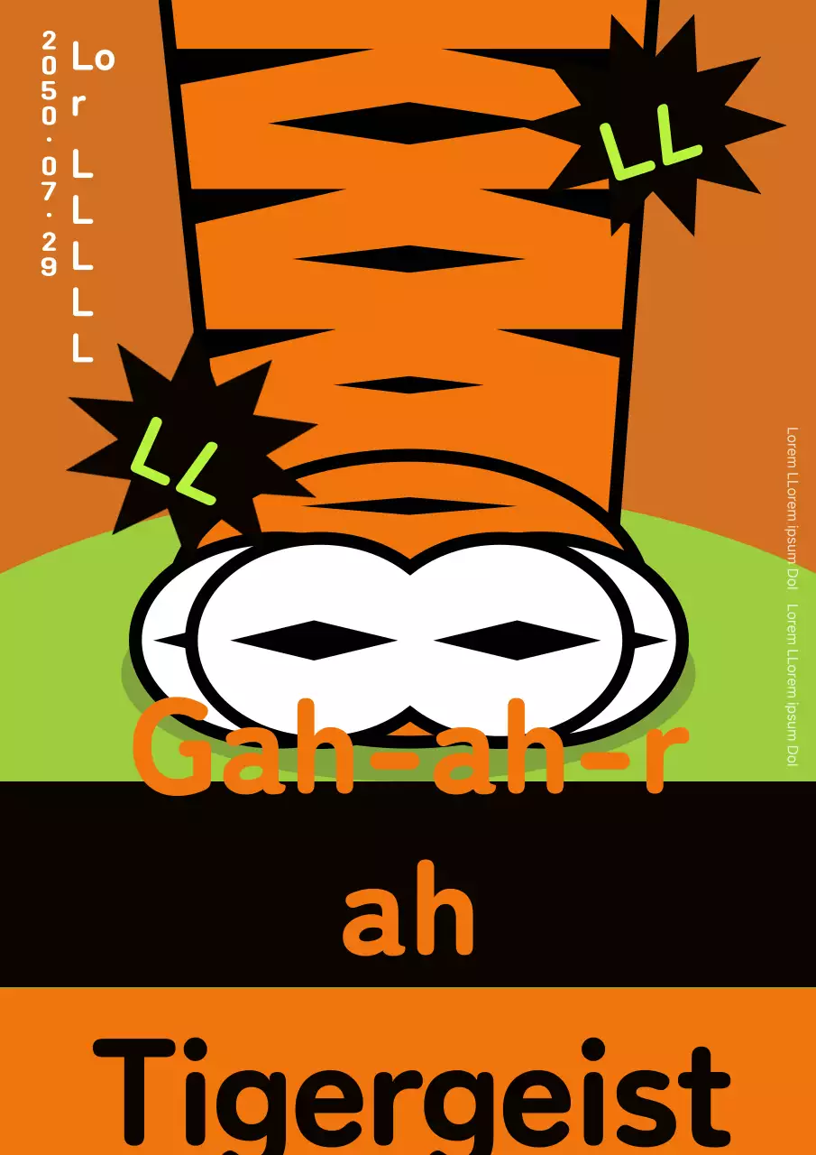 Werben Sie für den Welttigertag mit einer orangefarbenen Tigerpfoten-Illustration