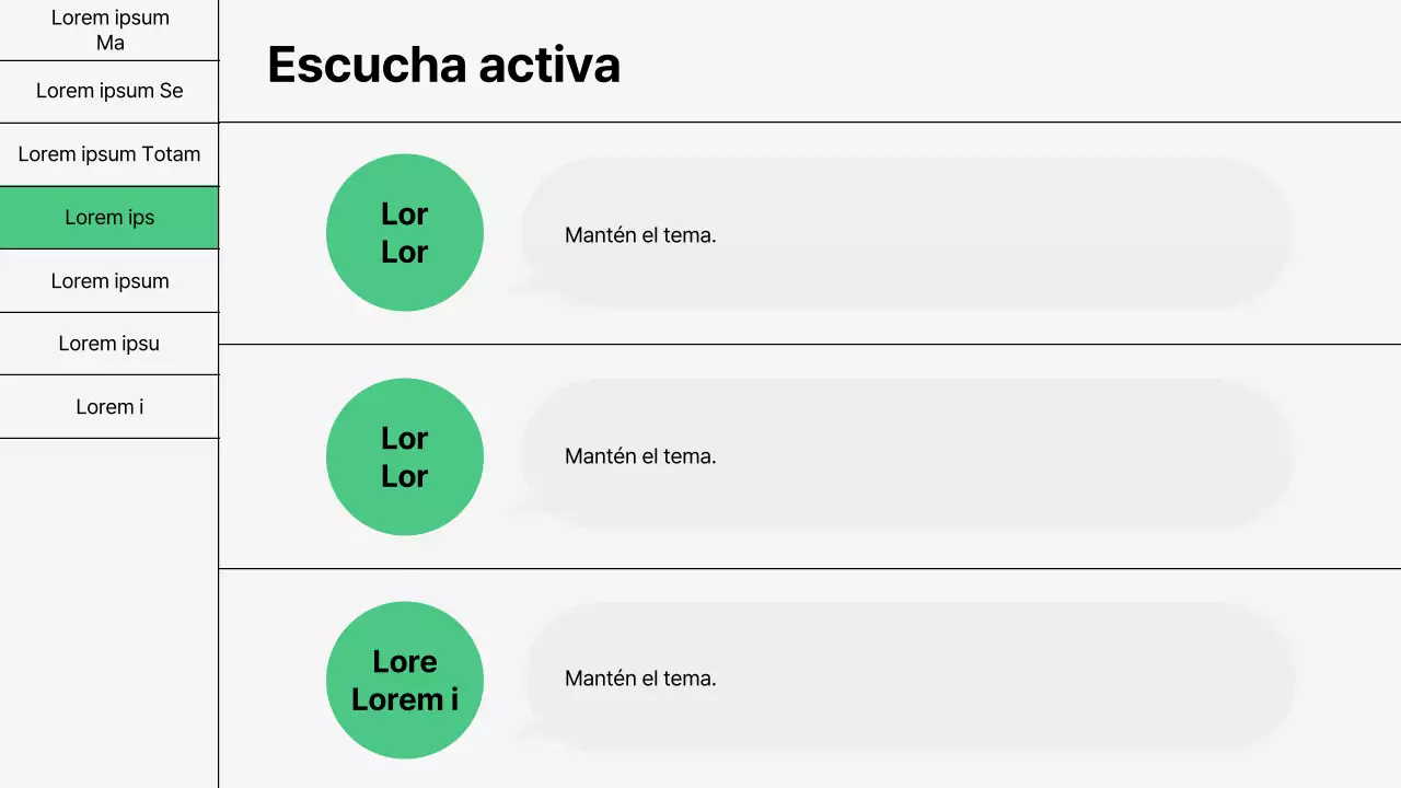 Formación en técnicas básicas de comunicación en verde y blanco