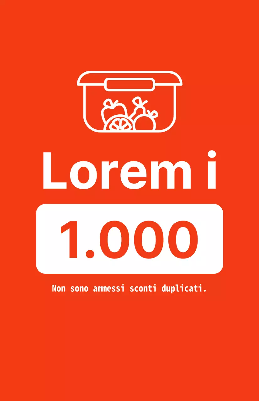 Promuovete gli sconti sulle confezioni con testo bianco a contrasto su sfondo rosso