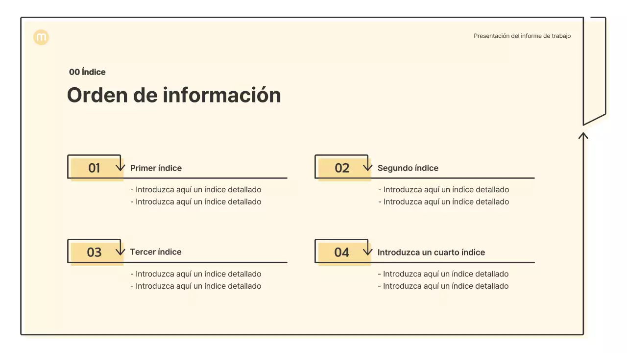 Formas puntiagudas con flechas en amarillo claro Kit de presentación empresarial