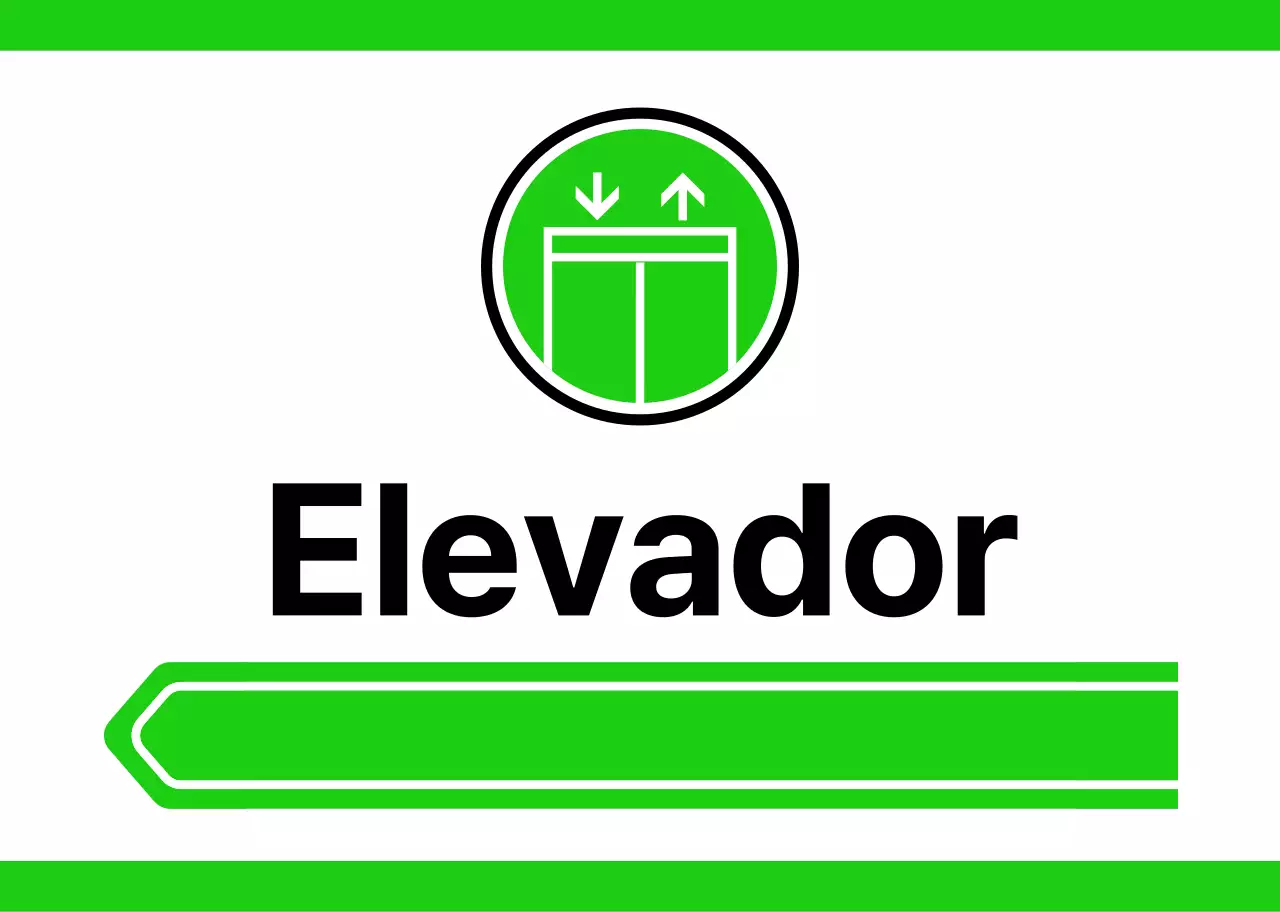 Para orientação de localização com pictogramas amarelos e verdes simples