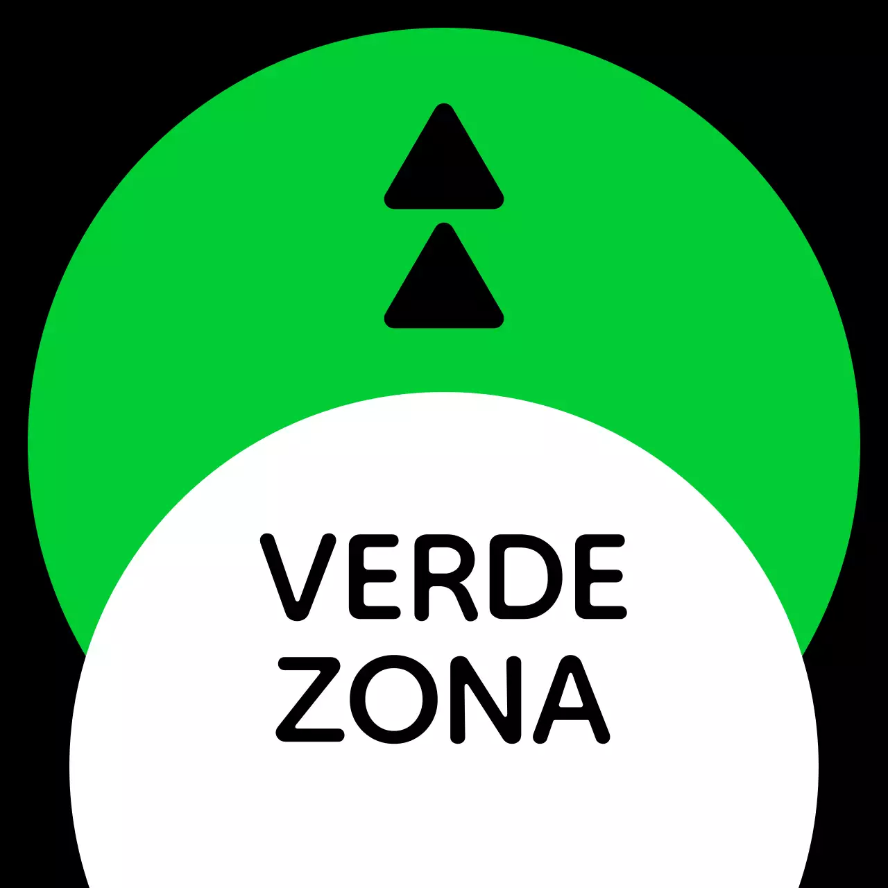 Una sencilla guía de zonas con texto de localización verde azul morado y geometría triangular cuadrada