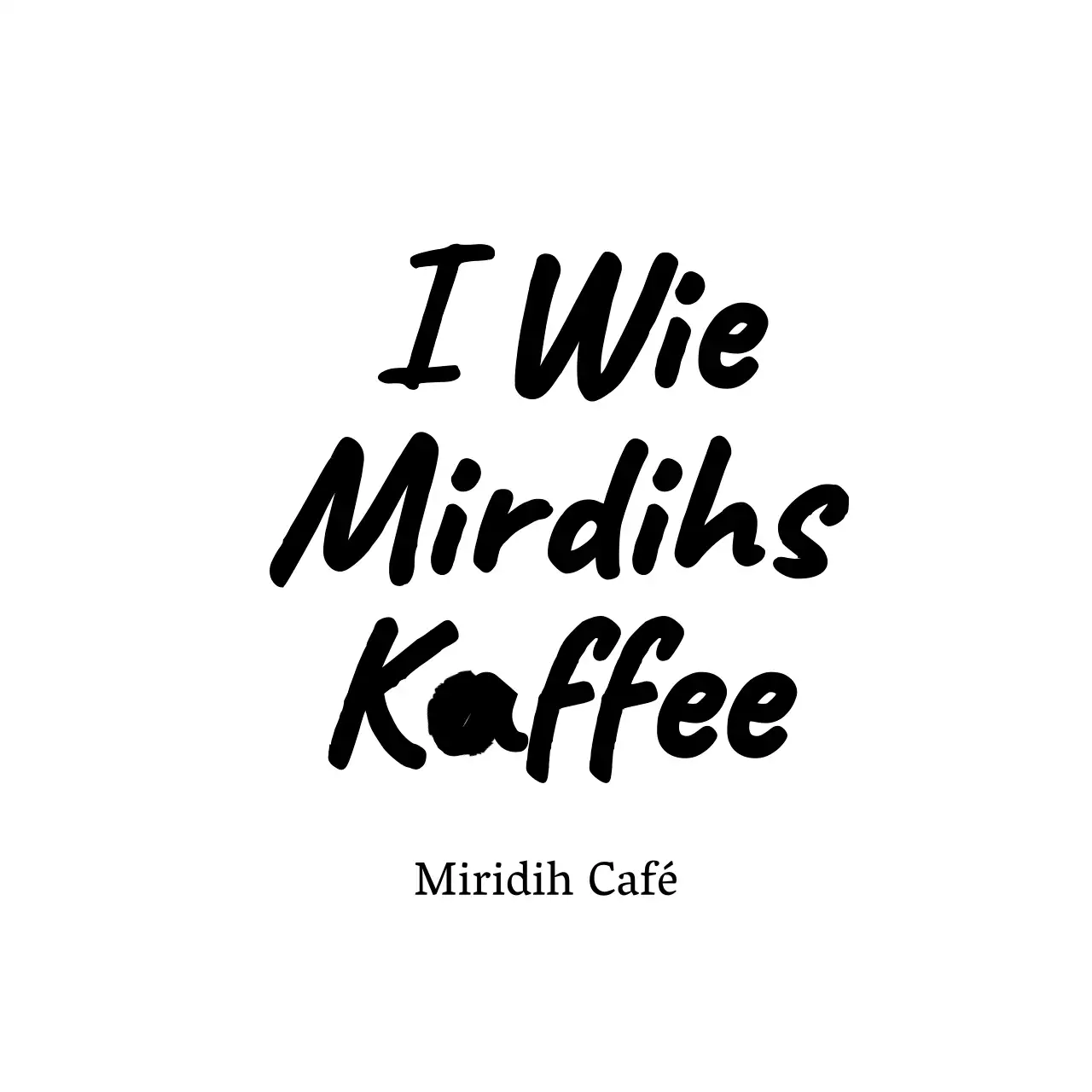 Cafe-Design mit handgeschriebenem Schriftzug und Kaffeebohnen-Illustration