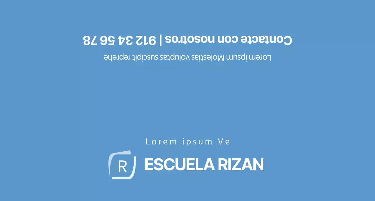 Escuela Lizian sencilla de color azul claro para promocionar la escuela.
