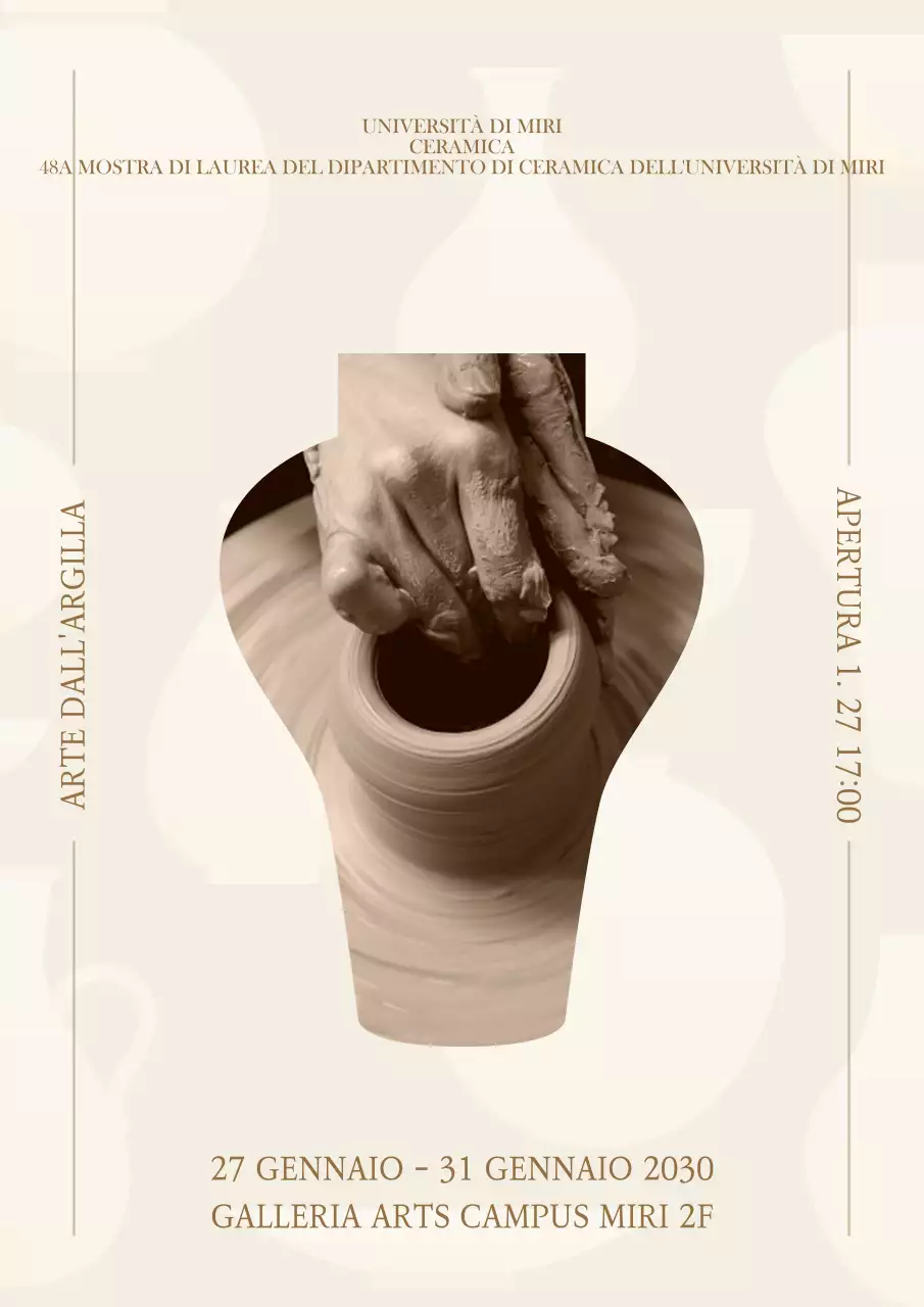 Silhouette di ceramica Poster della mostra di laurea del dipartimento di ceramica