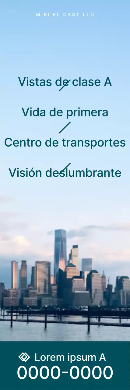 Diseño de argumentos de venta de apartamentos con fotos de paisajes urbanos verdes