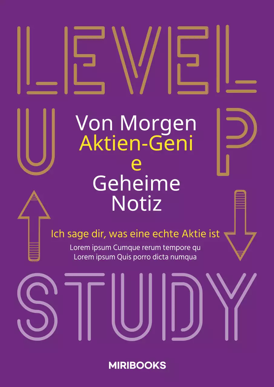 Aktienbezogene Inhalte mit lila, einfacher Typografie